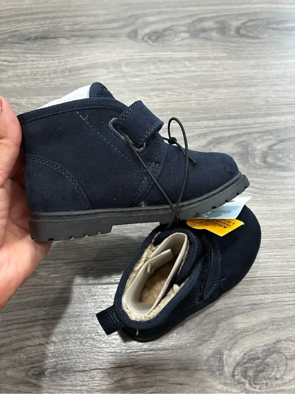 Cat & Jack Navy Kids Velcro Ankle Boots
